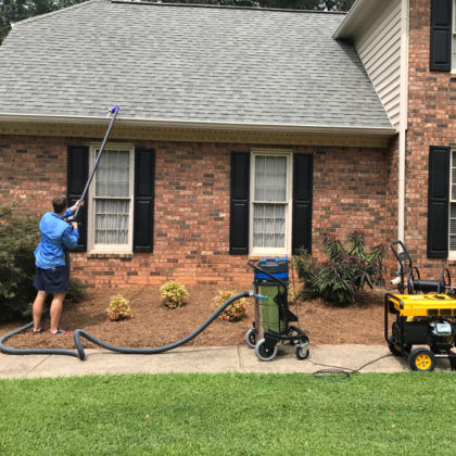 Two Story Gutter Cleaning Job in Peachtree City